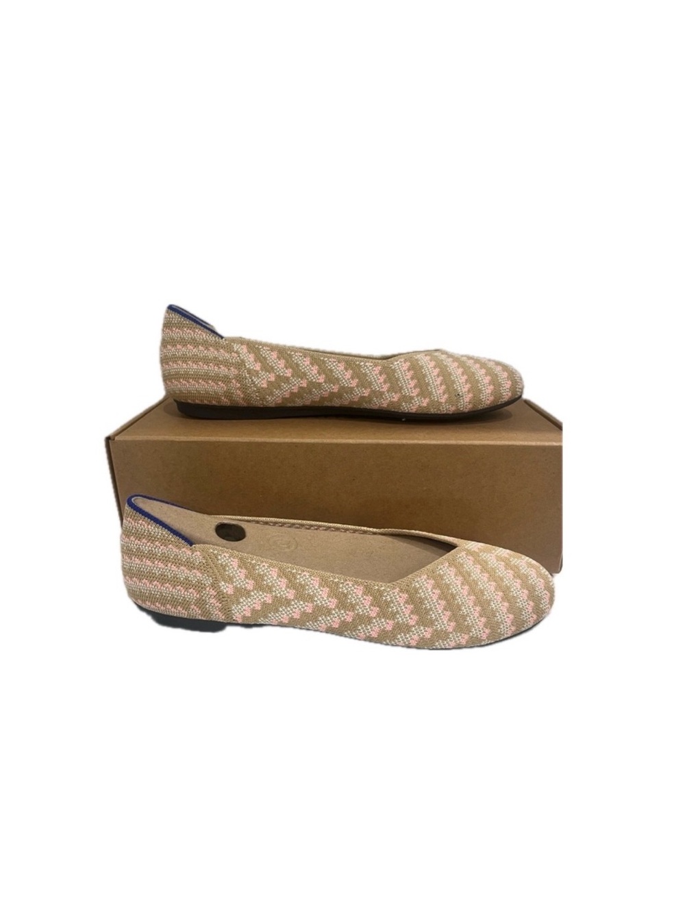 Rothy’s, the flat Golden hour, Stylish Women's Flats in Pink and Tan, Size 8.5